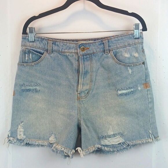 C&V distressed high waist blue denim shorts sz 29 - Picture 1 of 9